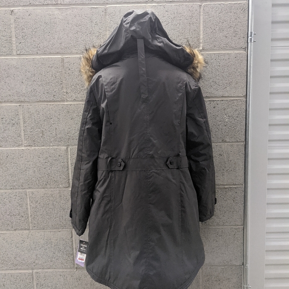 New Madden Girl Faux-Fur Parka Gray Large - Picture 3 of 7